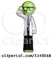 Poster, Art Print Of Green Doctor Scientist Man Soldier Salute Pose