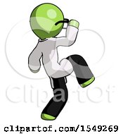 Poster, Art Print Of Green Doctor Scientist Man Kick Pose Start