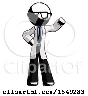 Poster, Art Print Of Ink Doctor Scientist Man Waving Left Arm With Hand On Hip
