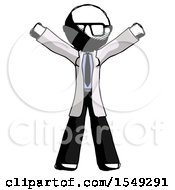 Poster, Art Print Of Ink Doctor Scientist Man Surprise Pose Arms And Legs Out