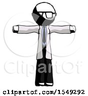 Poster, Art Print Of Ink Doctor Scientist Man T-Pose Arms Up Standing