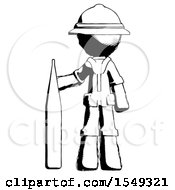 Poster, Art Print Of Ink Explorer Ranger Man Standing With Large Thermometer