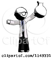 Poster, Art Print Of Ink Doctor Scientist Man Holding Large Round Flask Or Beaker