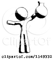 Ink Design Mascot Man Holding Large Round Flask Or Beaker