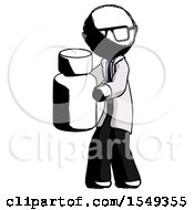 Ink Doctor Scientist Man Holding White Medicine Bottle