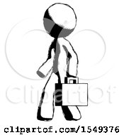 Poster, Art Print Of Ink Design Mascot Man Walking With Briefcase To The Left