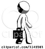 Poster, Art Print Of Ink Design Mascot Man Walking With Briefcase To The Right