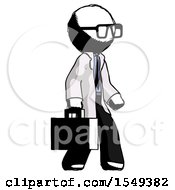 Poster, Art Print Of Ink Doctor Scientist Man Walking With Briefcase To The Right