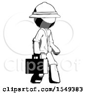 Poster, Art Print Of Ink Explorer Ranger Man Walking With Briefcase To The Right