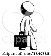 Poster, Art Print Of Ink Design Mascot Man Walking With Medical Aid Briefcase To Right