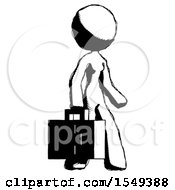 Poster, Art Print Of Ink Design Mascot Woman Walking With Medical Aid Briefcase To Right