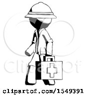 Poster, Art Print Of Ink Explorer Ranger Man Walking With Medical Aid Briefcase To Left
