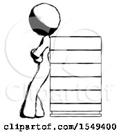 Poster, Art Print Of Ink Design Mascot Woman Resting Against Server Rack