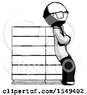 Poster, Art Print Of Ink Doctor Scientist Man Resting Against Server Rack Viewed At Angle