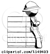 Poster, Art Print Of Ink Explorer Ranger Man Resting Against Server Rack Viewed At Angle