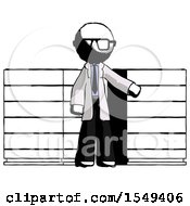 Poster, Art Print Of Ink Doctor Scientist Man With Server Racks In Front Of Two Networked Systems