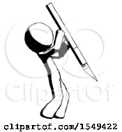 Ink Design Mascot Man Stabbing Or Cutting With Scalpel