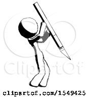 Ink Design Mascot Woman Stabbing Or Cutting With Scalpel