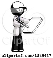 Ink Doctor Scientist Man Using Clipboard And Pencil