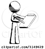 Ink Design Mascot Woman Using Clipboard And Pencil