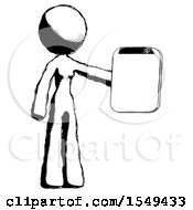 Ink Design Mascot Woman Showing Clipboard To Viewer