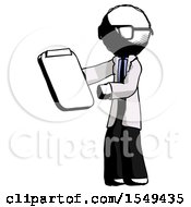 Ink Doctor Scientist Man Reviewing Stuff On Clipboard