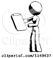 Poster, Art Print Of Ink Design Mascot Woman Reviewing Stuff On Clipboard