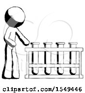 Poster, Art Print Of Ink Design Mascot Man Using Test Tubes Or Vials On Rack