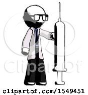 Ink Doctor Scientist Man Holding Large Syringe