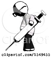 Poster, Art Print Of Ink Doctor Scientist Man Using Syringe Giving Injection