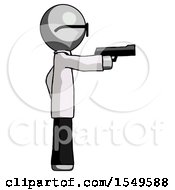 Poster, Art Print Of Gray Doctor Scientist Man Firing A Handgun