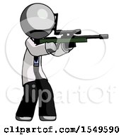 Poster, Art Print Of Gray Doctor Scientist Man Shooting Sniper Rifle