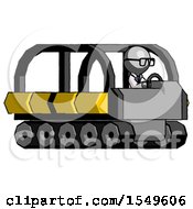 Poster, Art Print Of Gray Doctor Scientist Man Driving Amphibious Tracked Vehicle Side Angle View