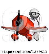 Poster, Art Print Of Gray Doctor Scientist Man Flying In Geebee Stunt Plane Viewed From Below