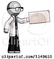 Poster, Art Print Of Gray Doctor Scientist Man Holding Large Envelope