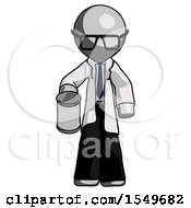 Poster, Art Print Of Gray Doctor Scientist Man Begger Holding Can Begging Or Asking For Charity