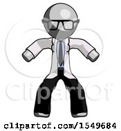 Poster, Art Print Of Gray Doctor Scientist Male Sumo Wrestling Power Pose
