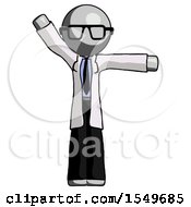 Poster, Art Print Of Gray Doctor Scientist Man Directing Traffic Right
