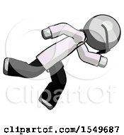 Poster, Art Print Of Gray Doctor Scientist Man Running While Falling Down