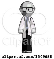 Poster, Art Print Of Gray Doctor Scientist Man Walking Front View