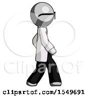 Gray Doctor Scientist Man Walking Right Side View