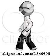 Poster, Art Print Of Gray Doctor Scientist Man Walking Left Side View