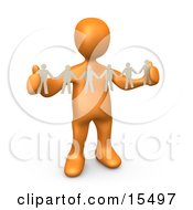 Orange Person Such As A Boss Or Manager Holding A Strand Of Paper People Symbolizing Control Or Teamwork