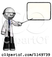 Poster, Art Print Of Gray Doctor Scientist Man Giving Presentation In Front Of Dry-Erase Board