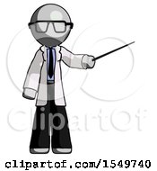 Poster, Art Print Of Gray Doctor Scientist Man Teacher Or Conductor With Stick Or Baton Directing
