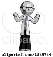 Poster, Art Print Of Gray Doctor Scientist Man Shrugging Confused
