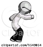 Poster, Art Print Of Gray Doctor Scientist Man Sneaking While Reaching For Something