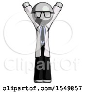 Poster, Art Print Of Gray Doctor Scientist Man Hands Up