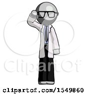 Poster, Art Print Of Gray Doctor Scientist Man Soldier Salute Pose