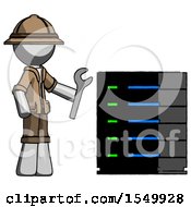 Poster, Art Print Of Gray Explorer Ranger Man Server Administrator Doing Repairs